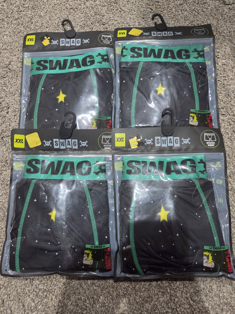Swag Boxer Briefs Mens Astro Boy Size XXL Includes 4 Pairs New